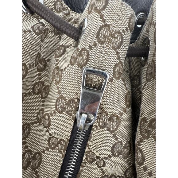 Gucci GG Brown Canvas Bucket Backpack - Picture 8 of 15